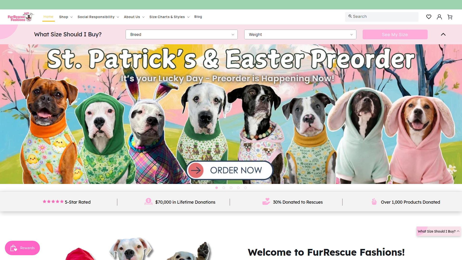 Fur Rescue Fashions website